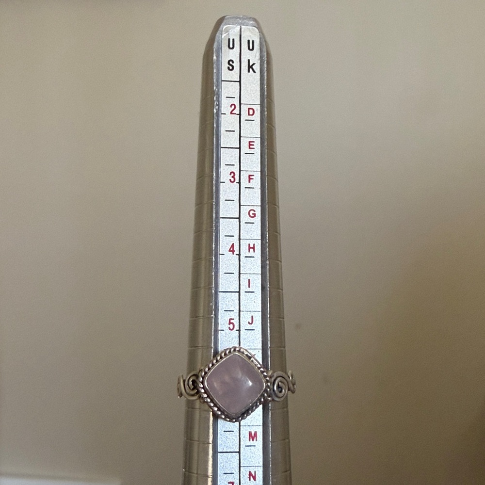 Rose quartz solid 925 sterling silver ring